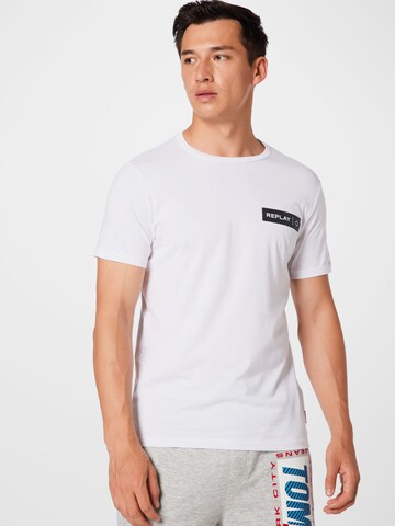 REPLAY Тениска в бяло: отпред