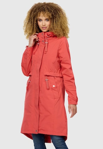 NAVAHOO Raincoat 'Silberperlee' in Red: front