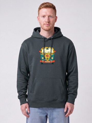 Sweat-shirt 'Hippies Bus' Watapparel en gris : devant
