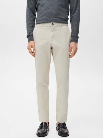 MANGO MAN Zúžený Chino kalhoty 'PRATO' – béžová: přední strana