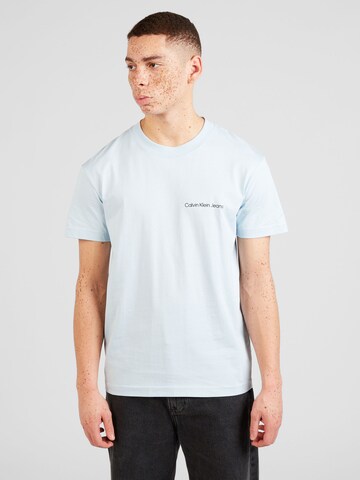 T-Shirt 'INSTITUTIONAL' Calvin Klein Jeans en bleu : devant