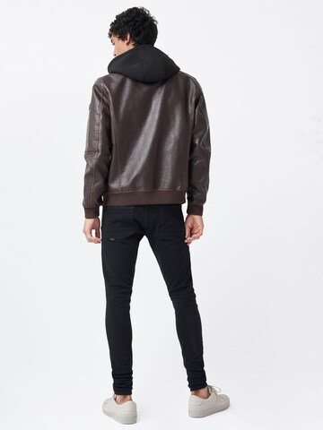 Salsa Jeans Between-Season Jacket 'UNITED KINGDOM' in Brown