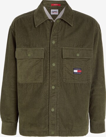 Coupe regular Veste mi-saison 'Sherpa' Tommy Jeans en vert : devant