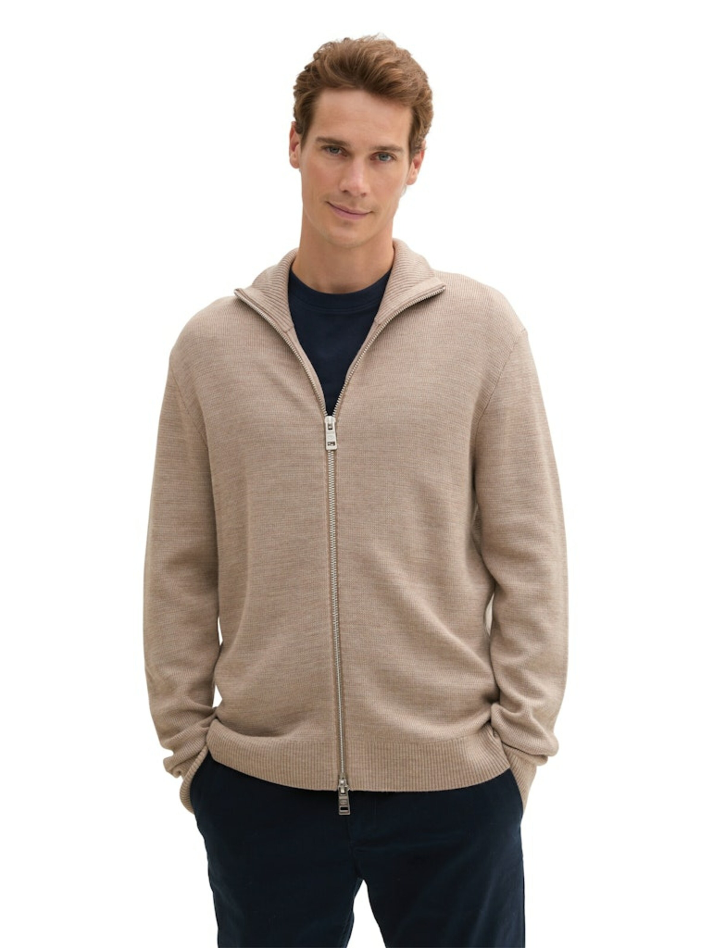 TOM TAILOR Strickjacke in Beige: Vorderseite