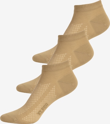 ELBEO Ankle Socks ' 3er-Pack Breathable ' in Beige: front