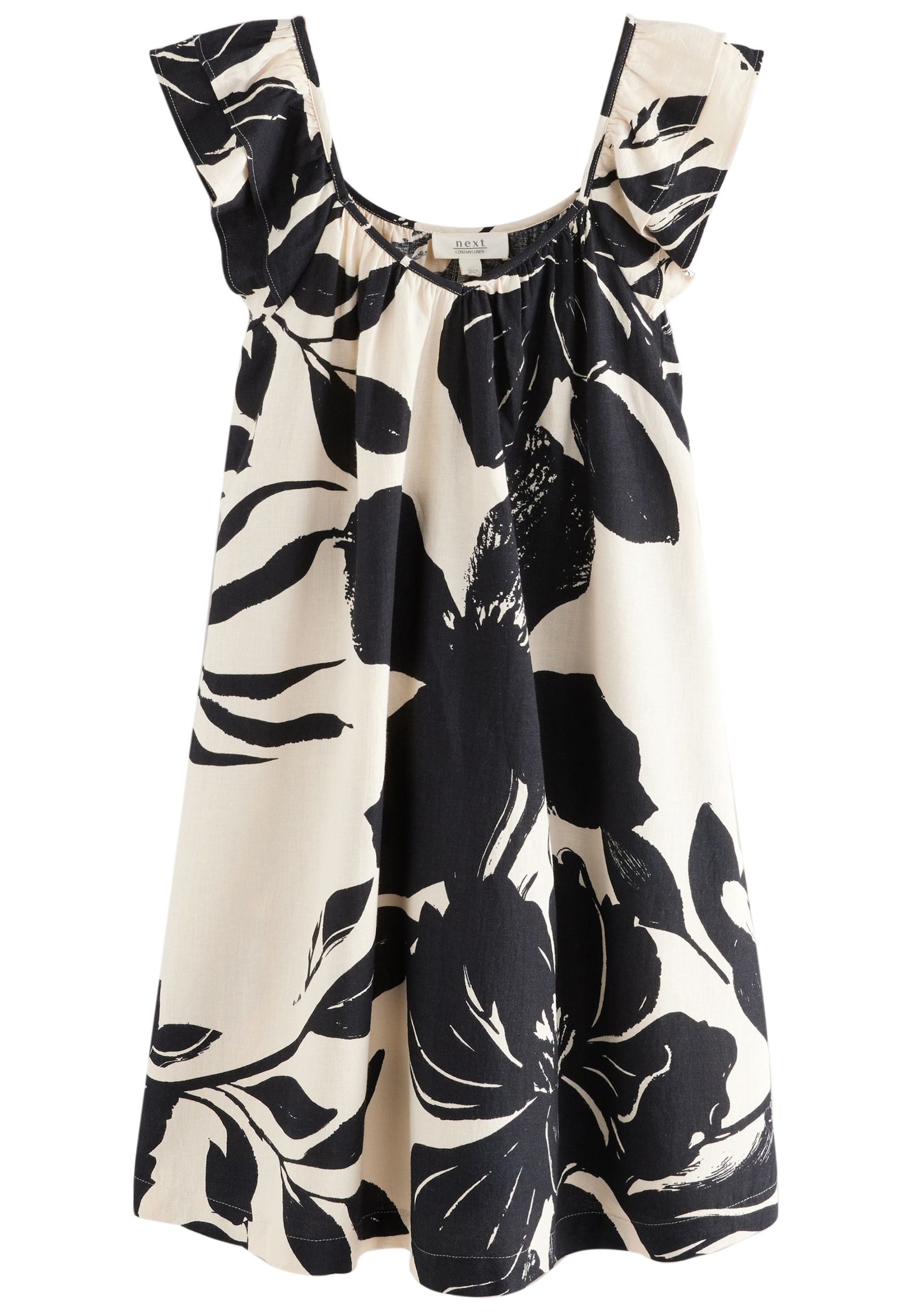 Next Vestido de verano en negro / blanco natural, Vista del producto