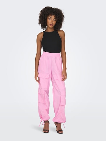 Effilé Pantalon cargo ONLY en rose