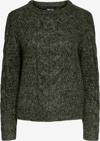 PIECES Pullover 'PCNina' i grøn: forside