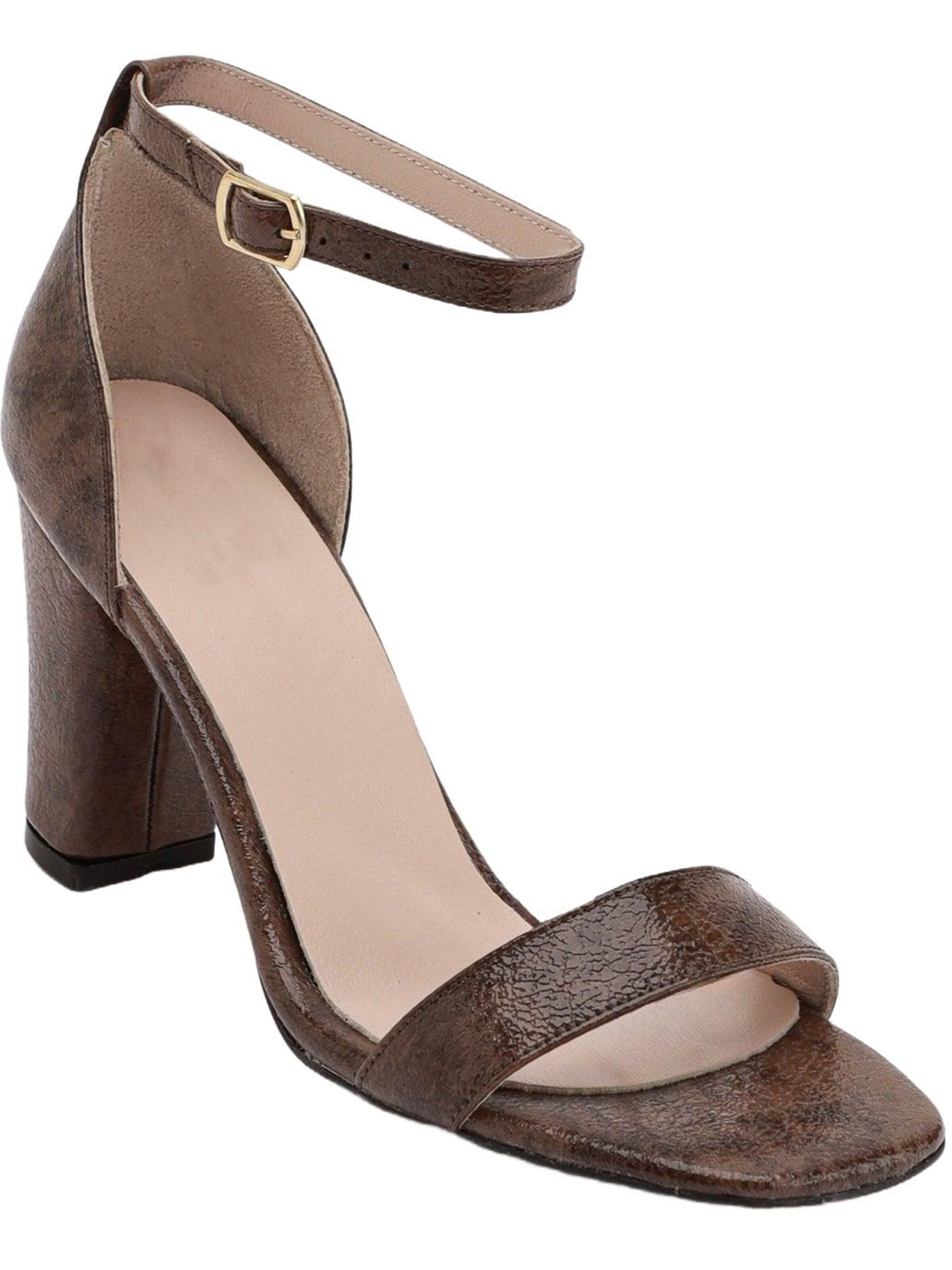 Limoya Slingpumps 'Limoya Erika Damenschuhe aus echtem Leder mit 8 cm Absatz'‌‌‌‌‌‌ in Braun: Vorderseite