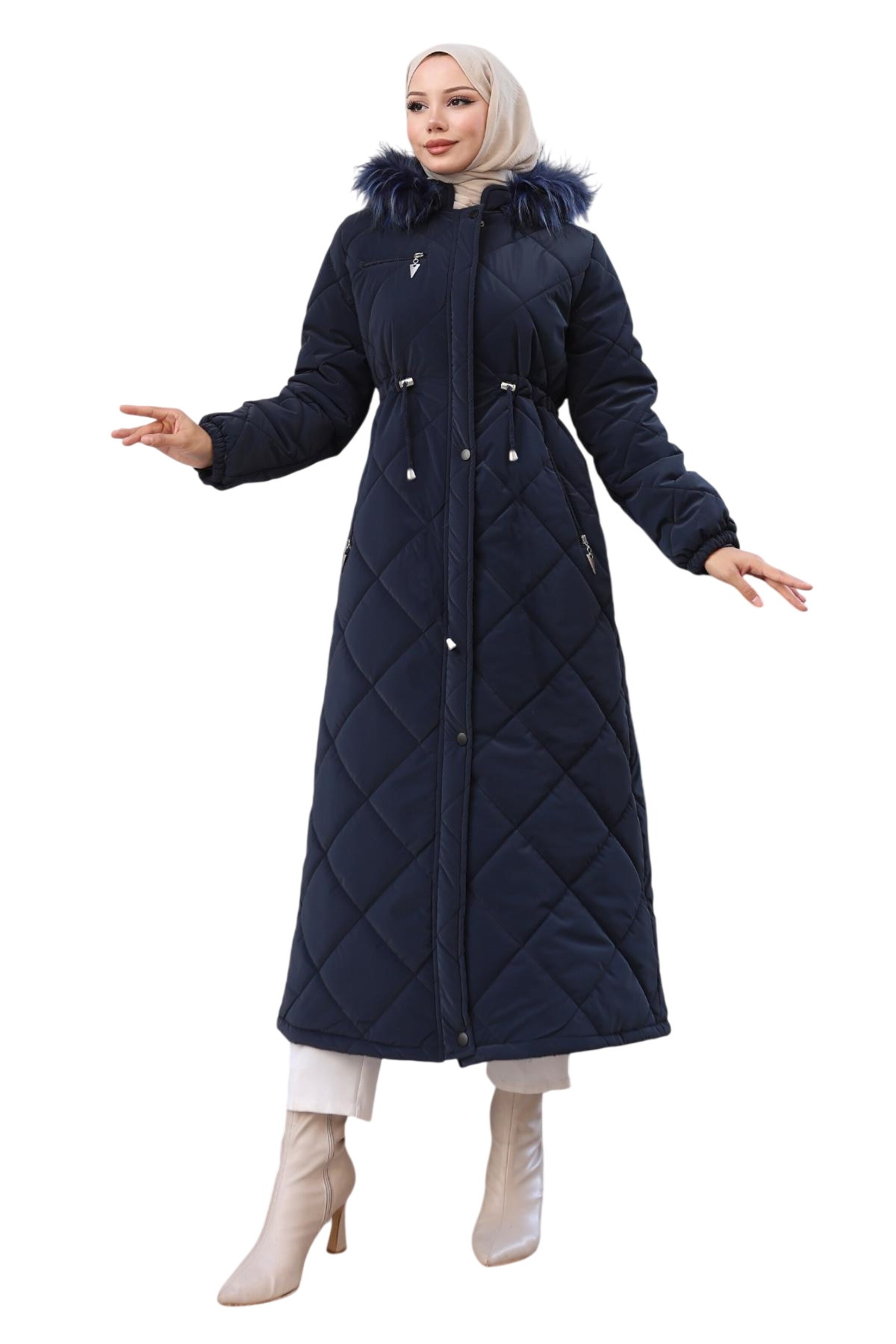 Veste d’hiver MODAMIHRAM en bleu : devant