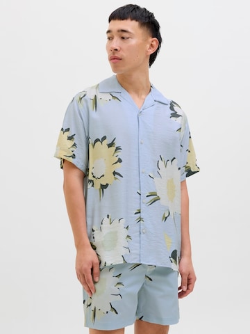 JACK & JONES Классический крой Рубашка в Синий: спереди