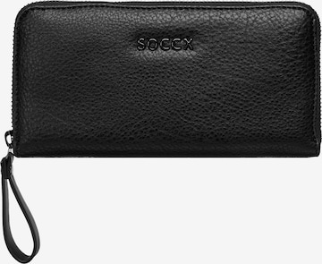 Soccx Wallet in Black: front