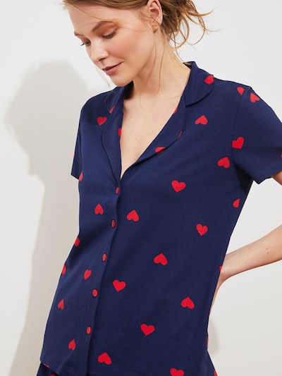 Trendyol Short Pajama Set in XS in Dark blue / Red, Item view