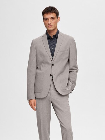 SELECTED HOMME Slim fit Blazer 'Delon' in Grey: front