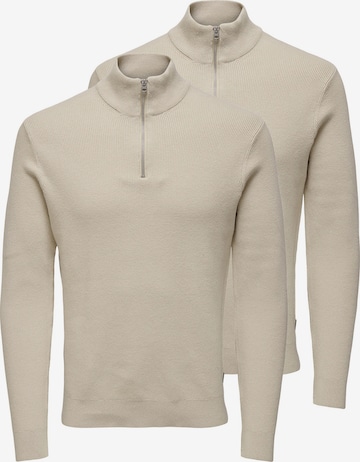 Only & Sons Sweatshirt 'Phil' in Beige: front