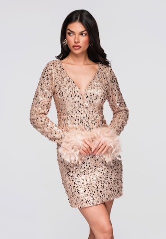 Ombre Avondjurk in Bruin: voorkant