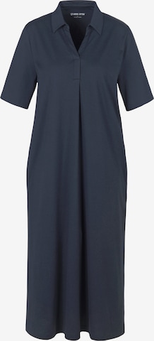 Green Cotton Dress in Blue: front