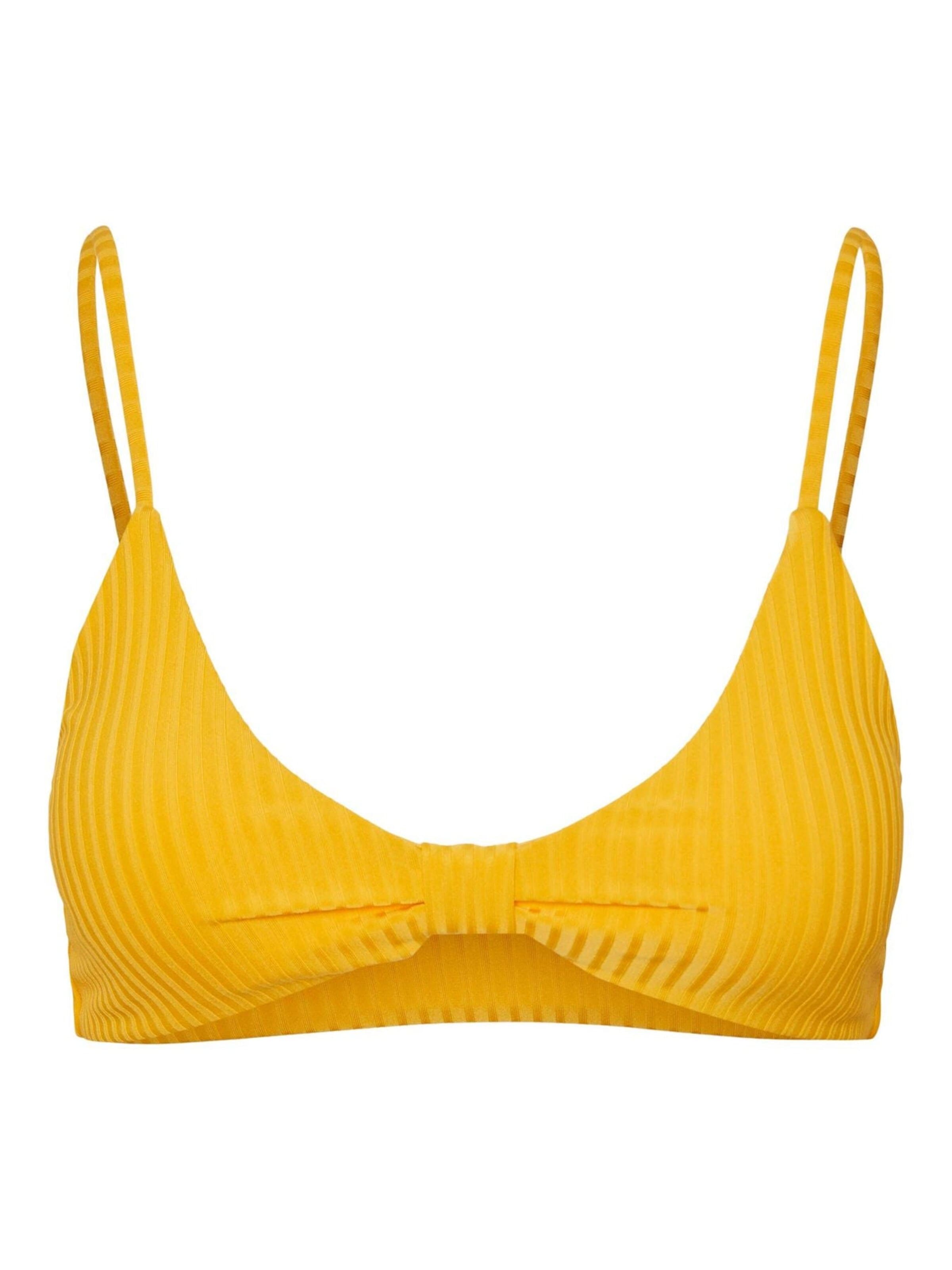 Balconcino Top per bikini di PIECES in giallo: frontale
