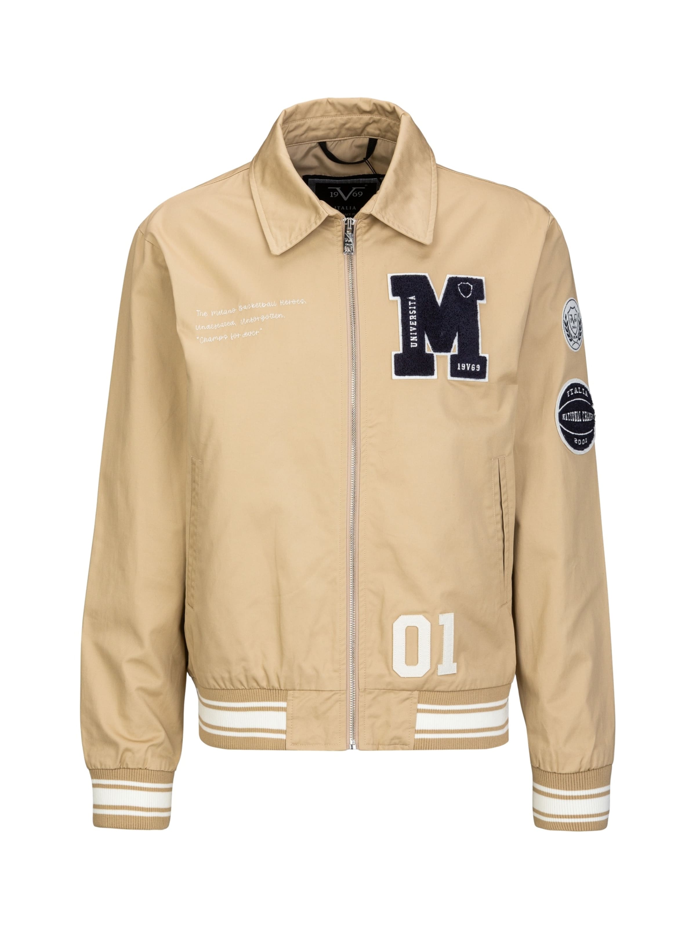 19V69 ITALIA Between-Season Jacket 'Panatta College' in Beige: front