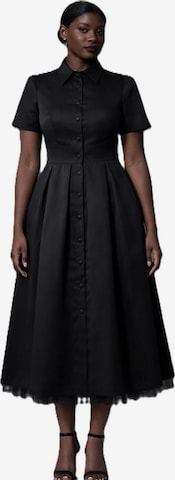 Robe 'Open back satin midi elegant dress' BIBI SAKALIEVA en noir : devant