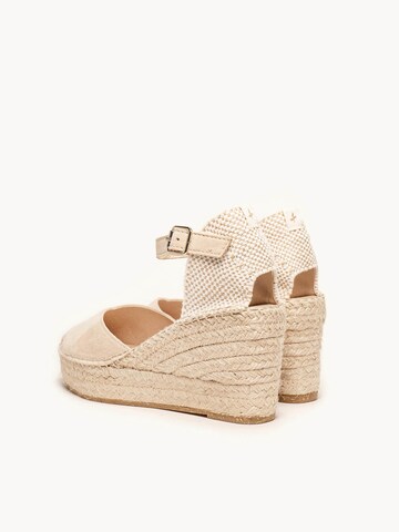 Alhamas Sandaal 'Alpargata Cuña 8 cm' in Beige