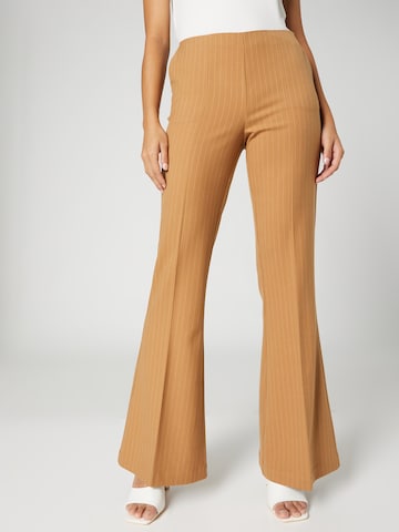 Bella x ABOUT YOU Regular Pants 'Lola' in Brown: front