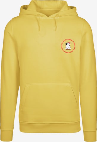 F4NT4STIC Sweatshirt 'Sansta Paws Christmas Cat Breast' in Yellow: front