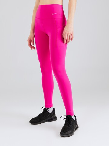 NIKE Skinny Sportovní kalhoty 'UNIVERSA' – pink: přední strana