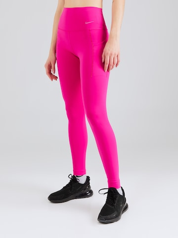 NIKE Skinny Workout Pants 'UNIVERSA' in Pink: front