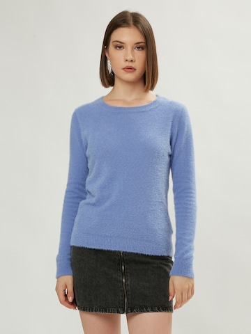 Pull-over Influencer en bleu : devant