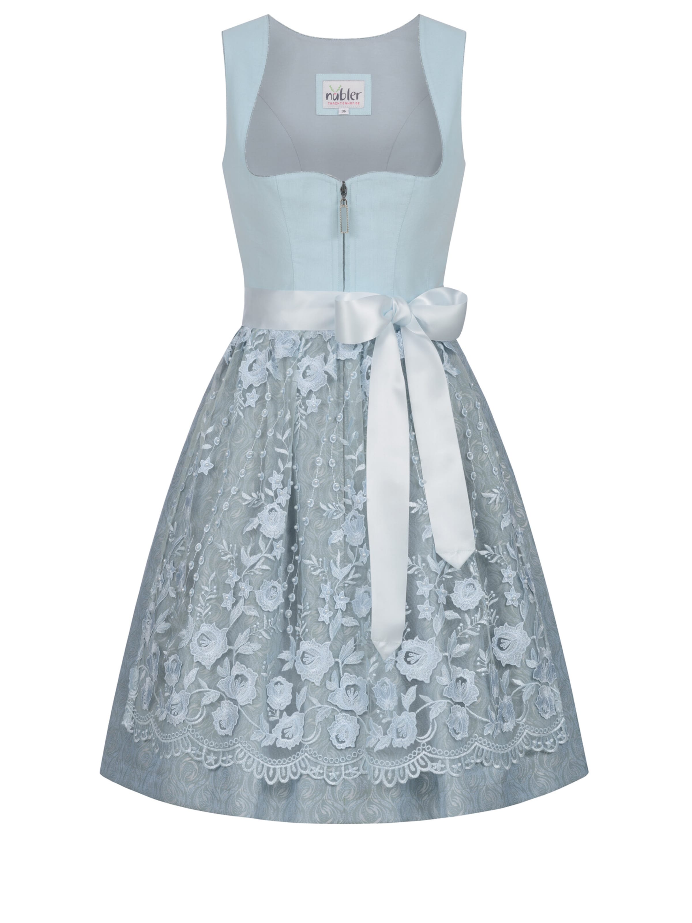 Trachtenhof Nübler Dirndl 'Dirndl mini Garbine' in Blau: Vorderseite