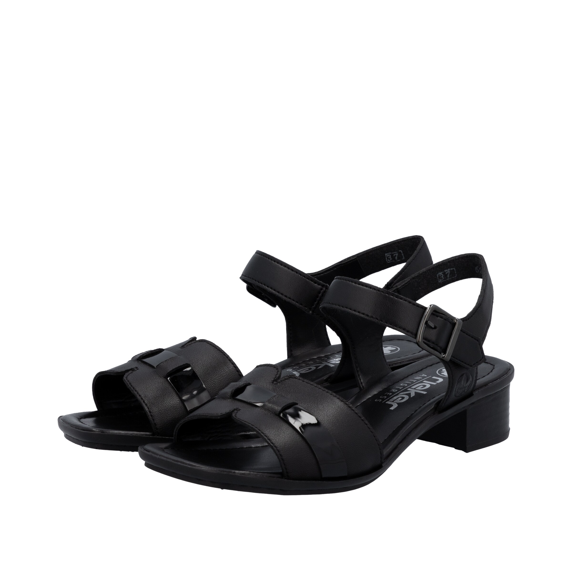 Rieker Strap Sandals '62685' in Black