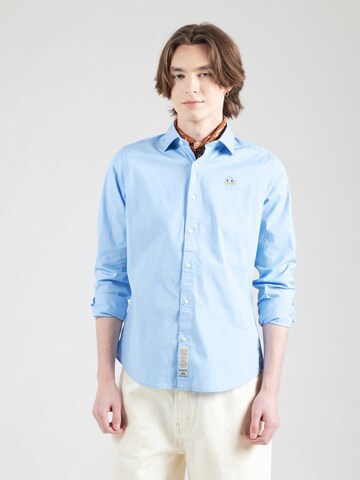 La Martina - Ajuste estrecho Camisa en azul: frente