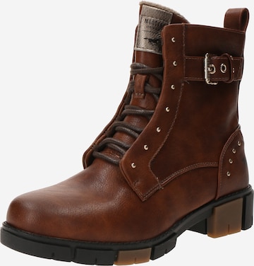 Bottines à lacets MUSTANG en marron : devant