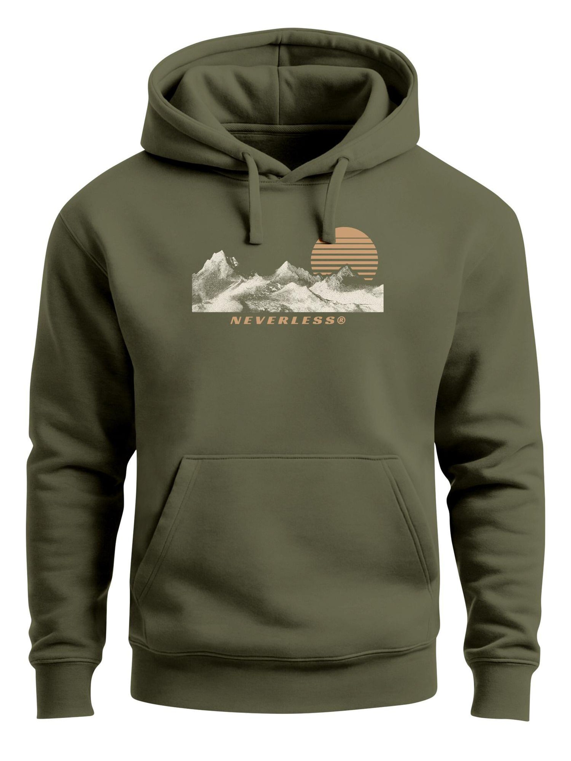 Neverless Sweatshirt 'Mountain' in Green: front