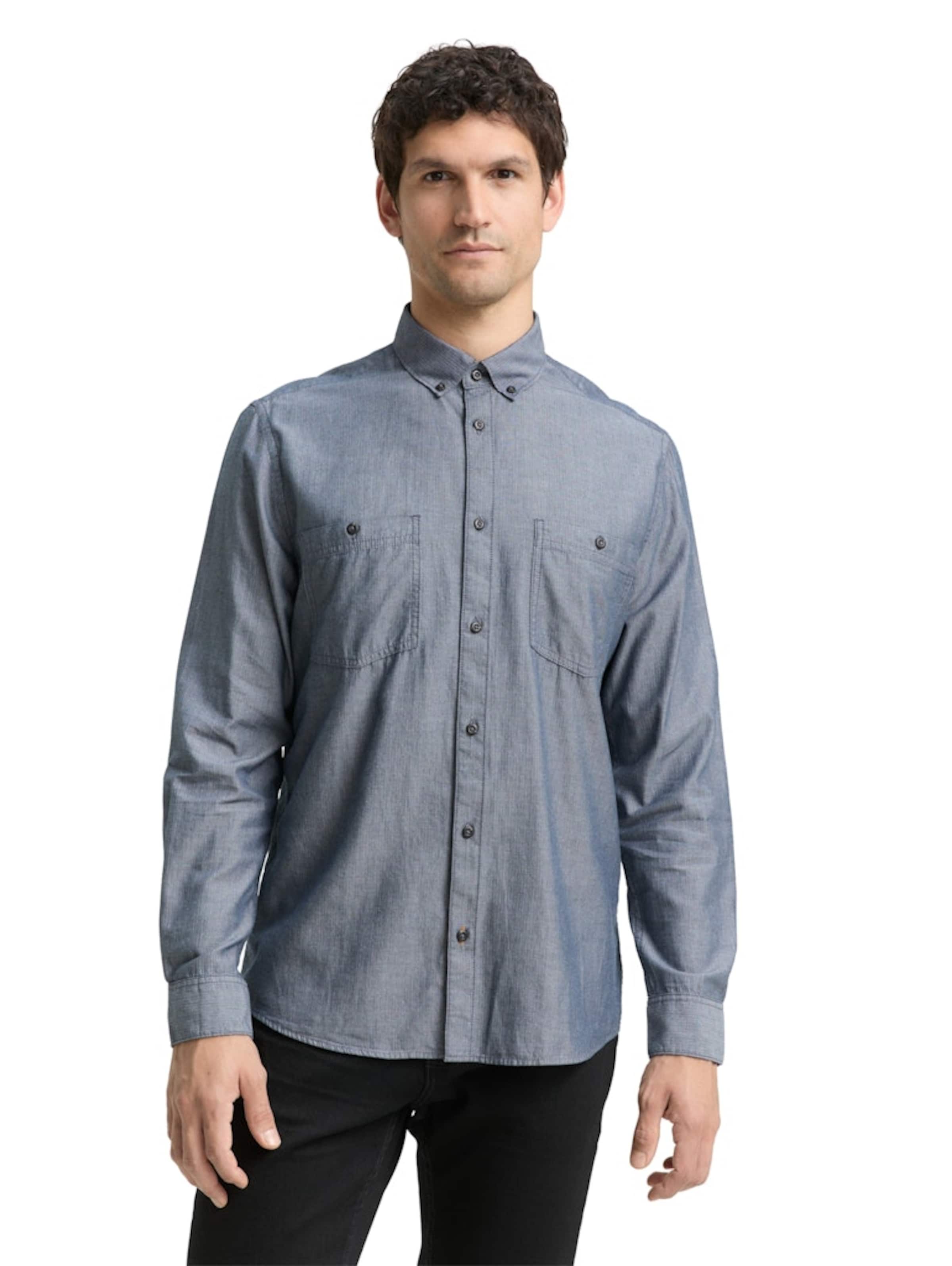 TOM TAILOR Regular fit Πουκάμισο σε μπλε: μπροστά