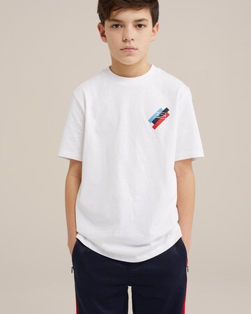 T-Shirt WE Fashion en blanc : devant