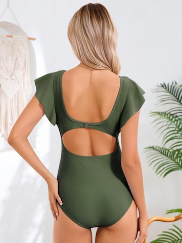Yesfashion Strój kąpielowy w kolorze zielony