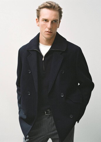 MANGO MAN Between-Seasons Coat 'Dave' in Blue