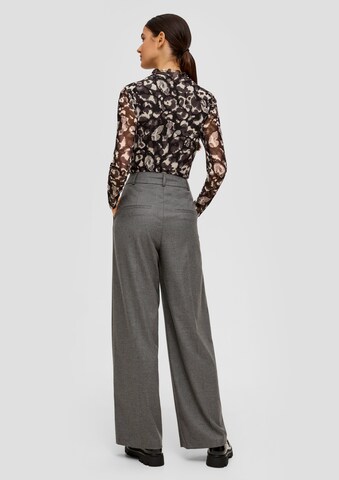 s.Oliver BLACK LABEL Wide leg Pleat-Front Pants in Grey