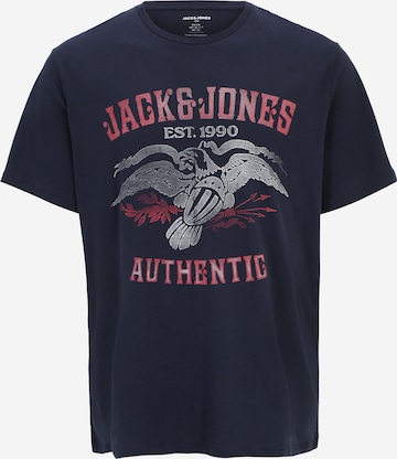 T-Shirt 'FONNE' Jack & Jones Plus en bleu : devant