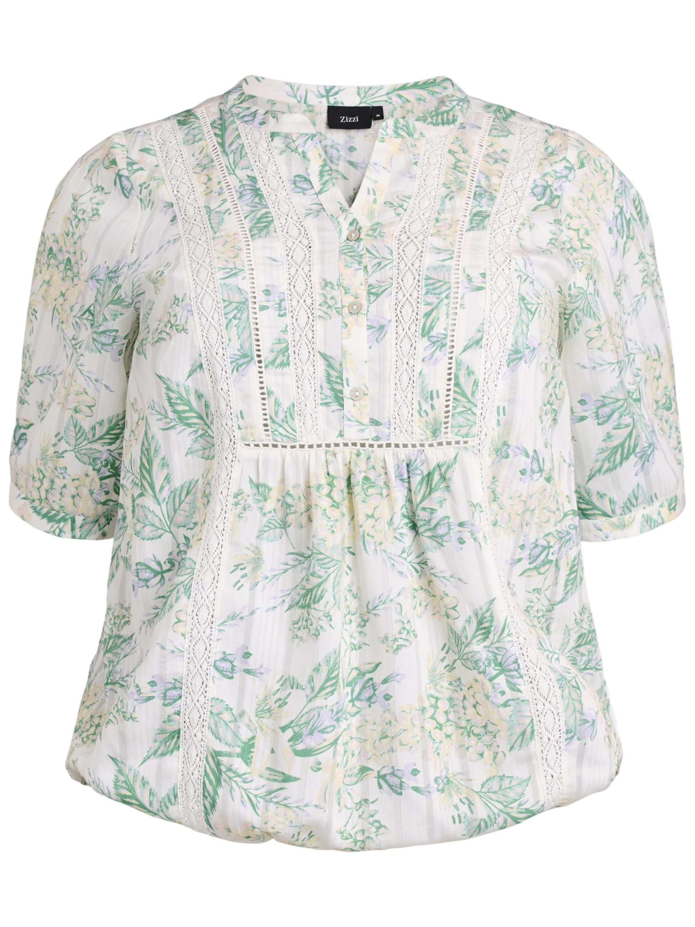 Zizzi Blúz 'Gitte' - fehér: elől