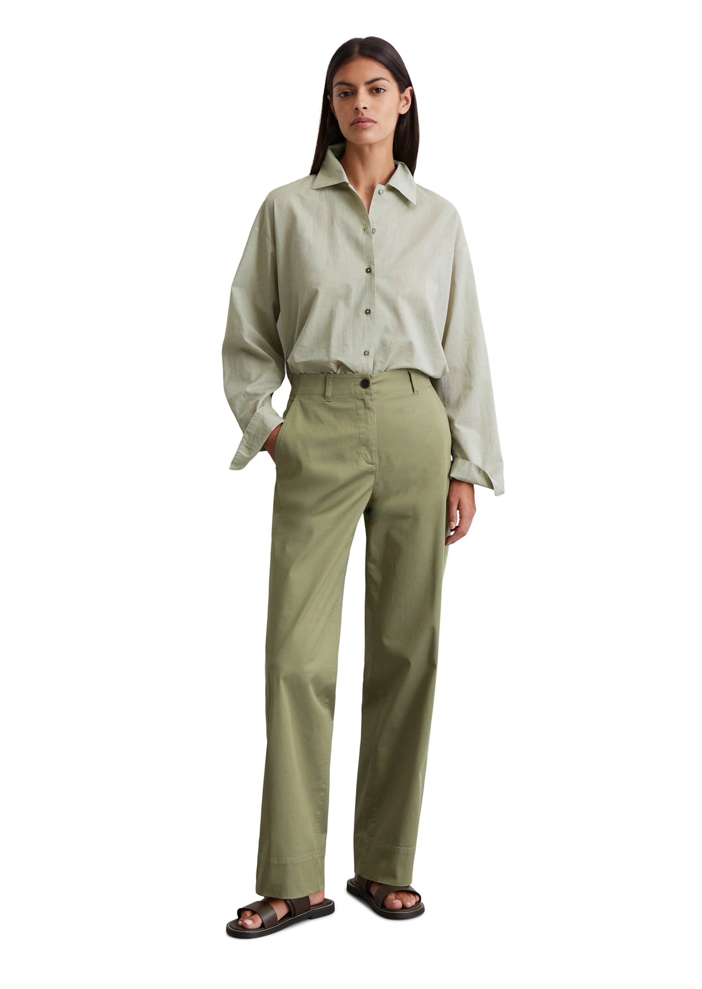 Marc O'Polo Loose fit Trousers in Green