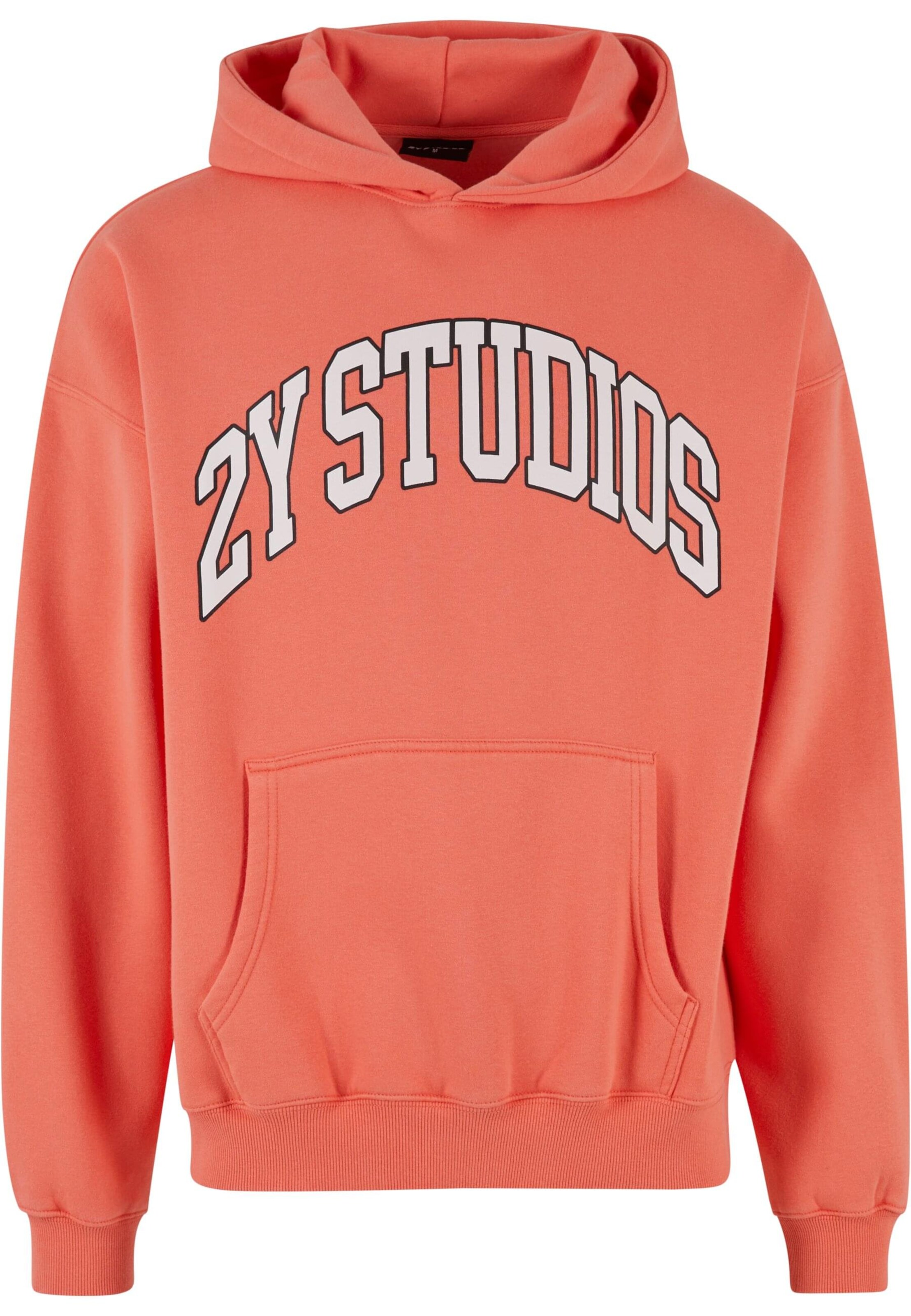 2Y Studios Μπλούζα φούτερ 'Globus' σε πορτοκαλί: μπροστά