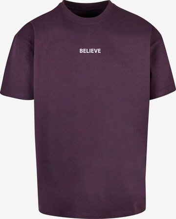 Merchcode T-Shirt 'Believe Front' in Lila: predná strana