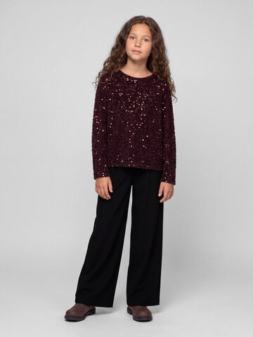 NAME IT - Pierna ancha Pantalón en negro