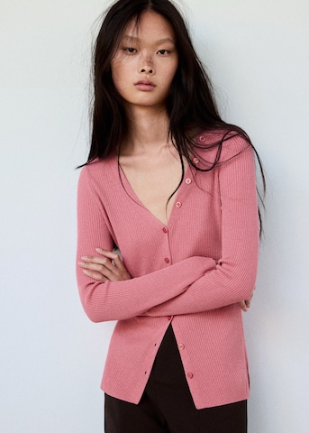 MANGO Cardigan 'WILMOT' i pink: forside