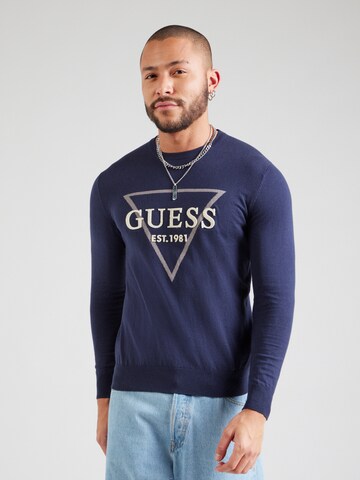 GUESS Pullover 'Fabian' in Blau: Vorderseite