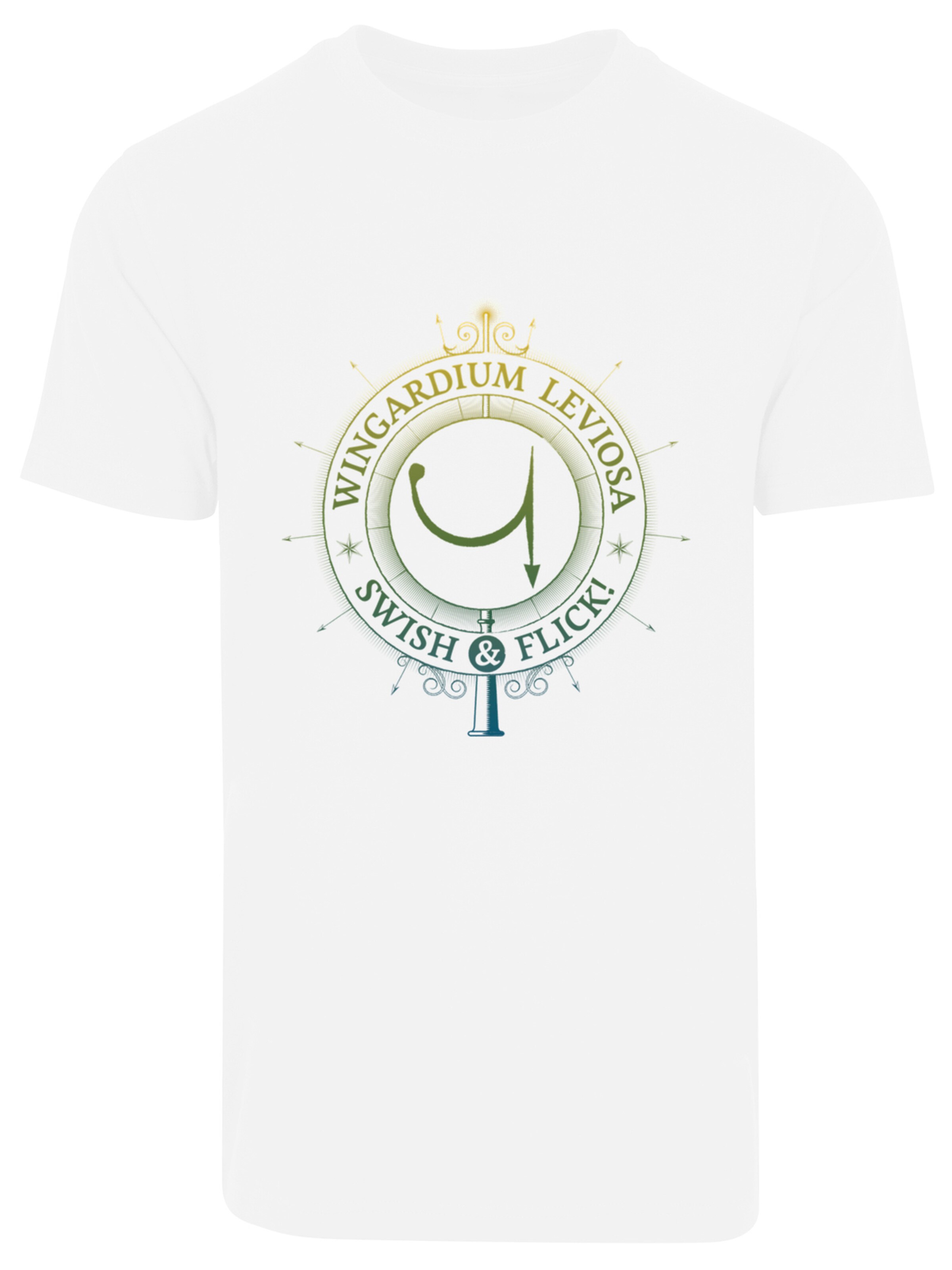 F4NT4STIC Shirt 'Harry Potter Spells Charms' in Wit: voorkant