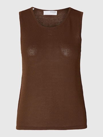 SELECTED FEMME Gebreide top 'SLFMoon' in Bruin: voorkant